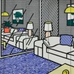 roy lichtenstein wallpaper with blue interior